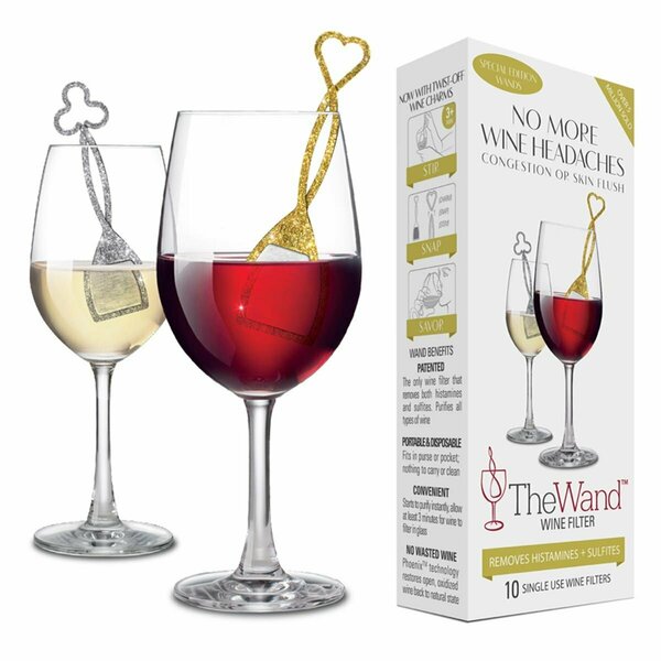 Commander In Chef The Wand Plastic Wine Filter, Gold & Silver, 8PK CO3304844